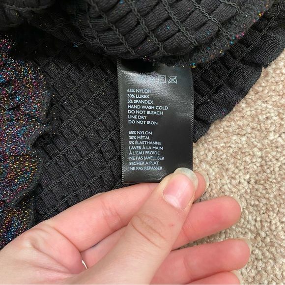 UO Sparkly Black Off the Shoulder Top - Picture 4 of 4